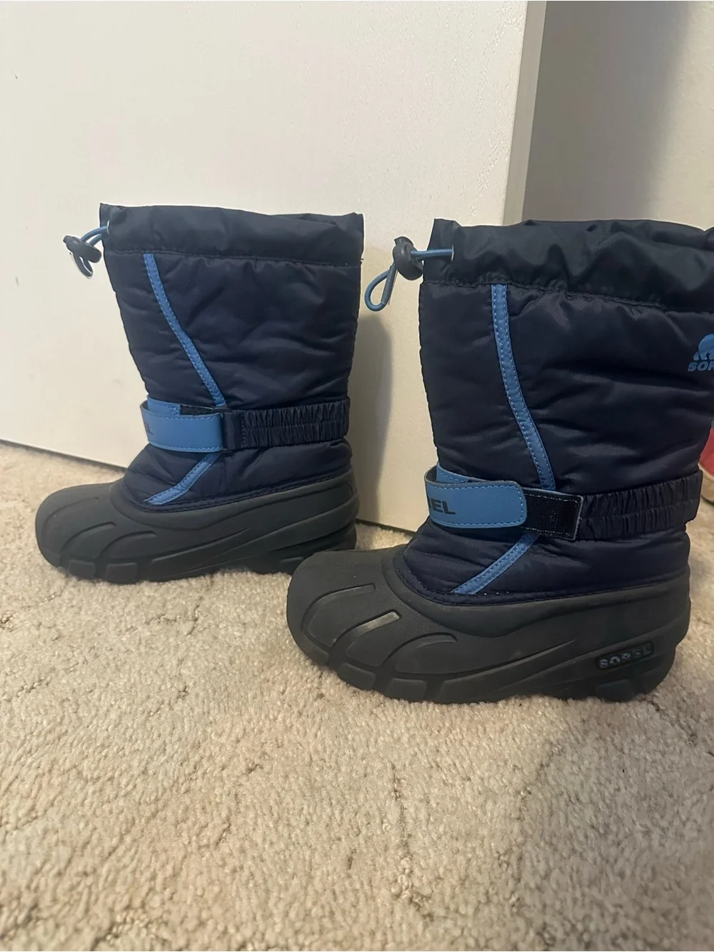 Sorel Kids Navy and Black Waterproof Snow Boots